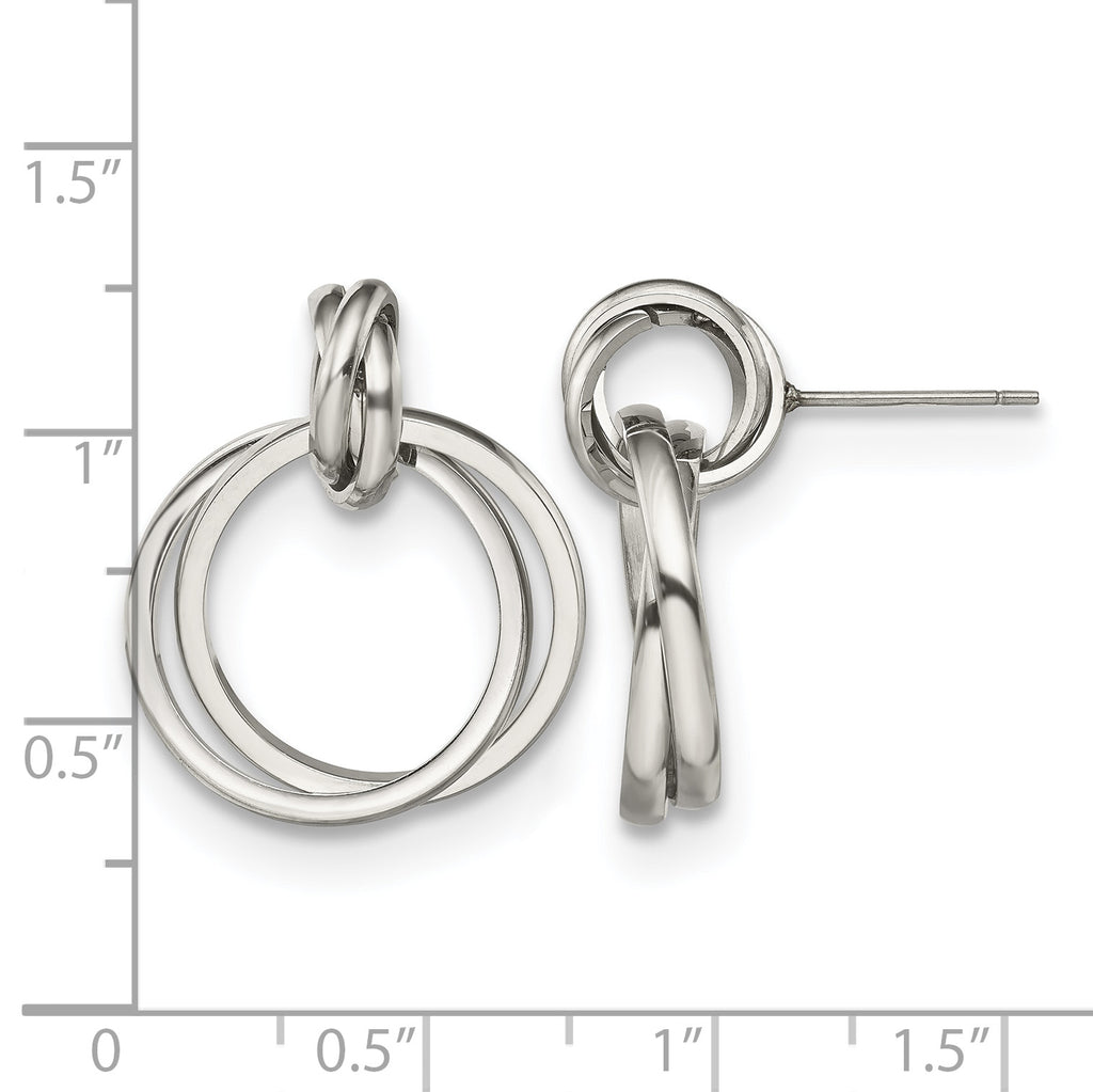 Stainless Steel Polished Drop Dangle Earrings for Women