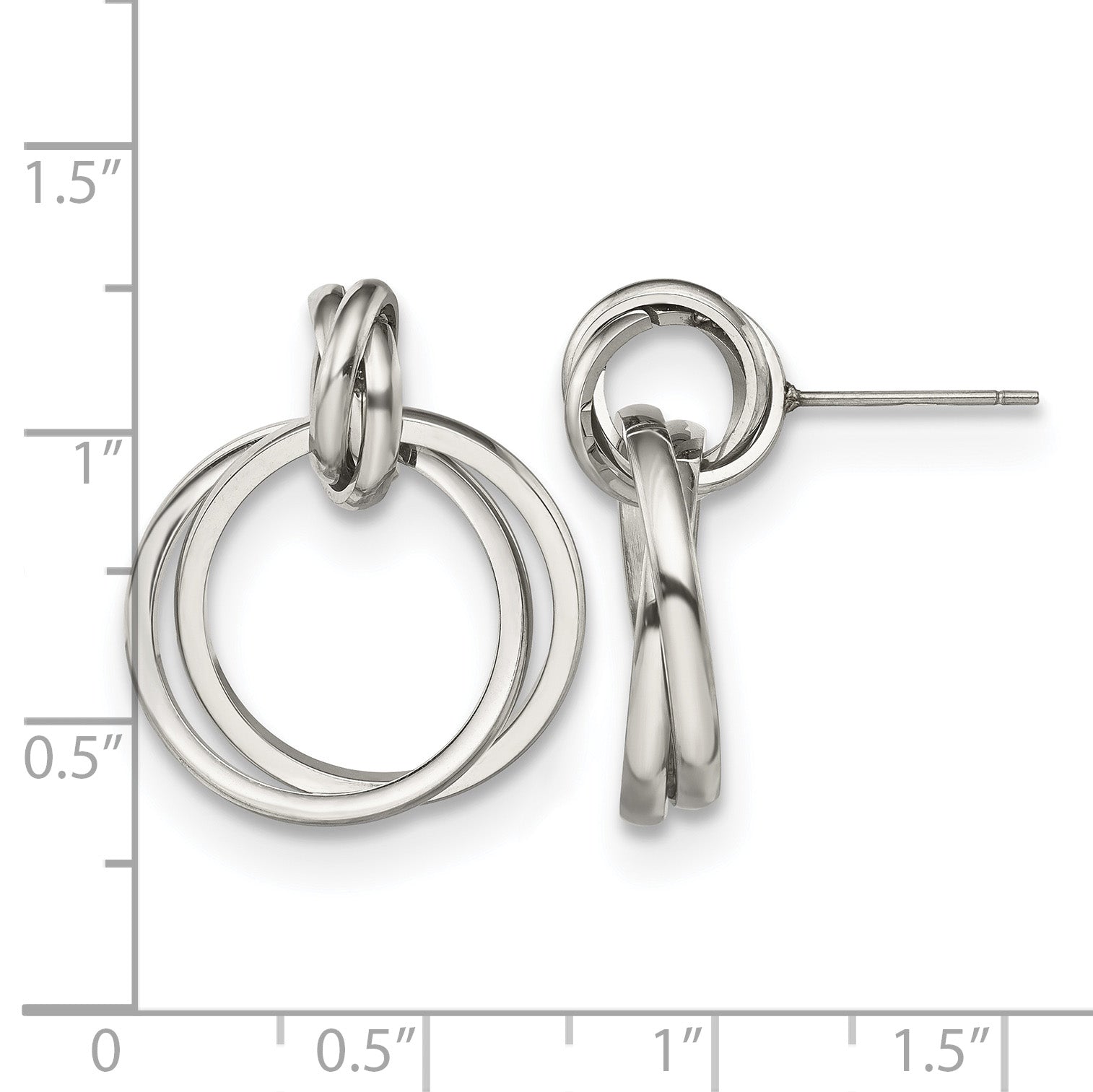 Stainless Steel Polished Drop Dangle Earrings for Women