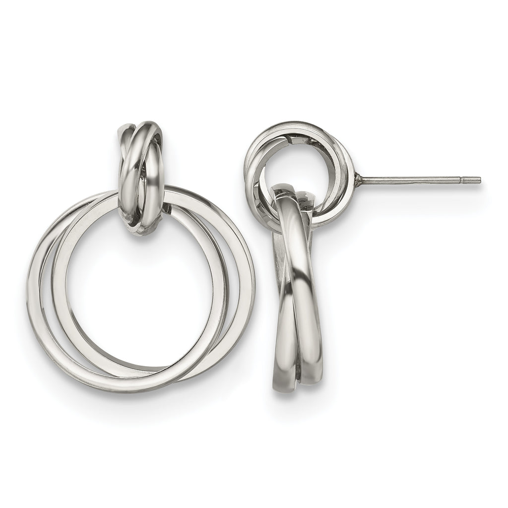 Stainless Steel Polished Drop Dangle Earrings for Women