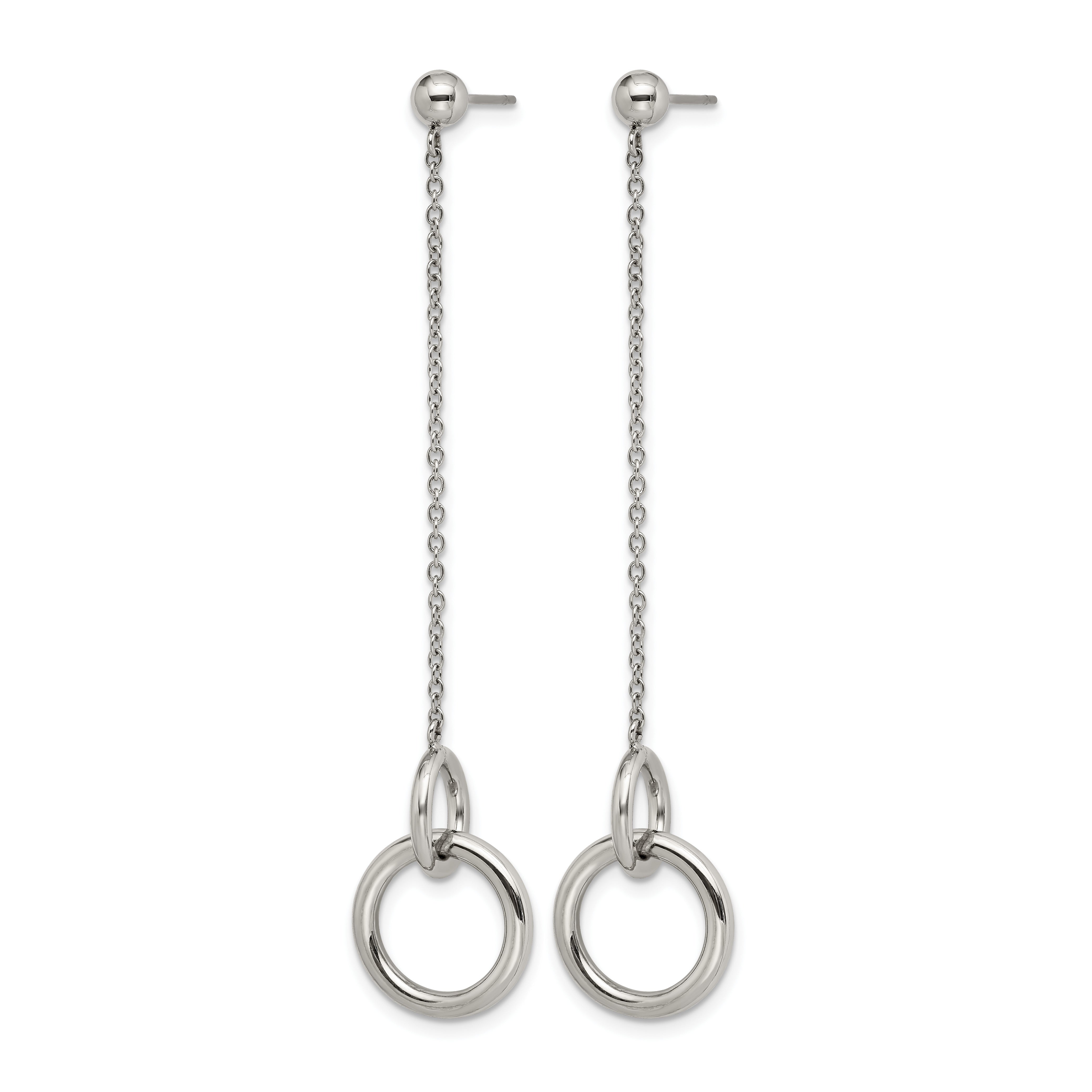 Stainless Steel Polished Drop Dangle Earrings for Women Secondary image