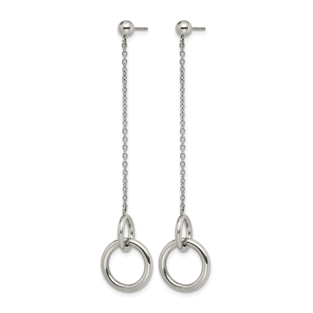 Stainless Steel Polished Drop Dangle Earrings for Women