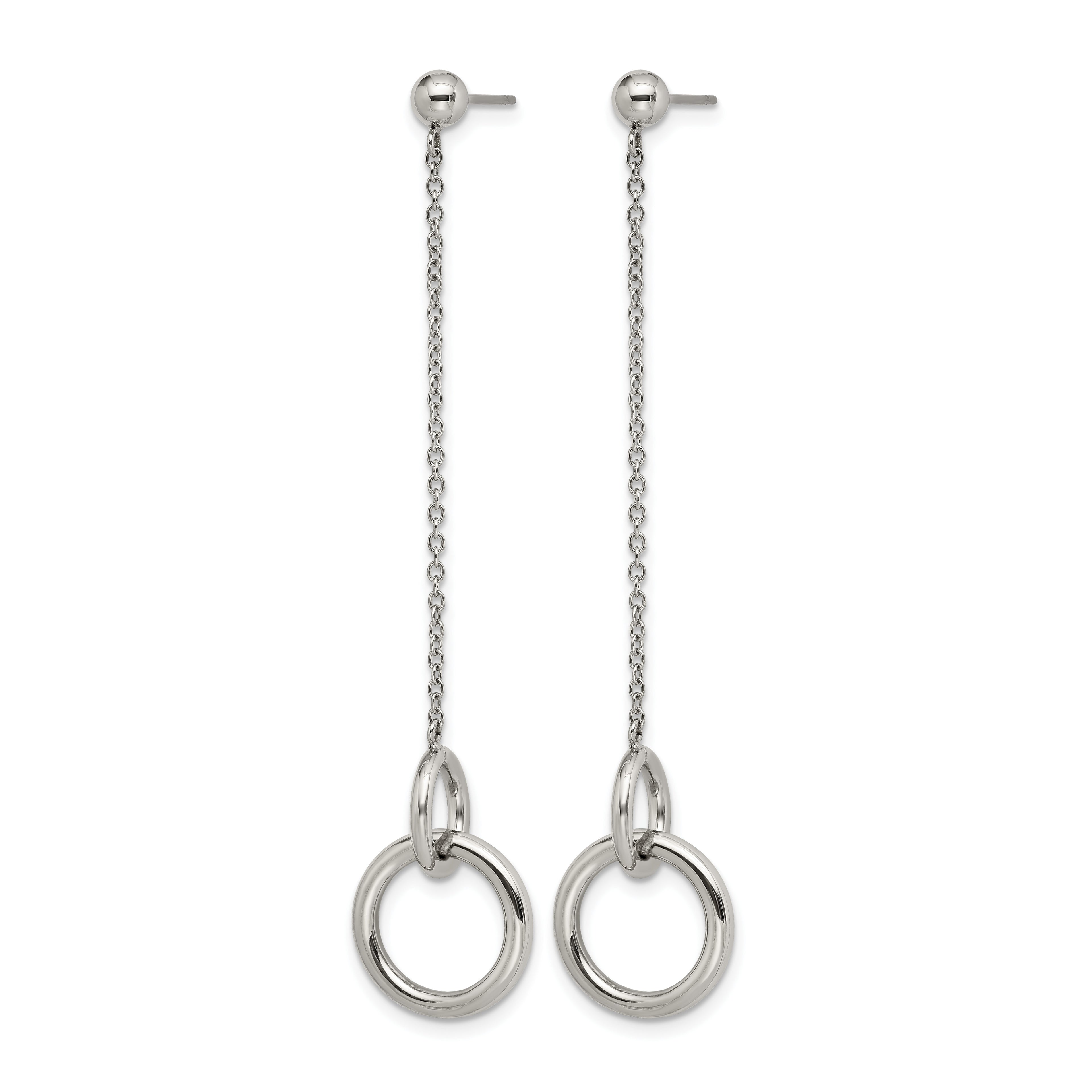 Stainless Steel Polished Drop Dangle Earrings for Women