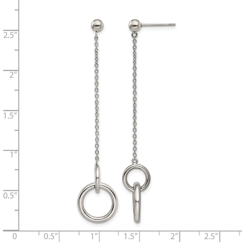 Stainless Steel Polished Drop Dangle Earrings for Women