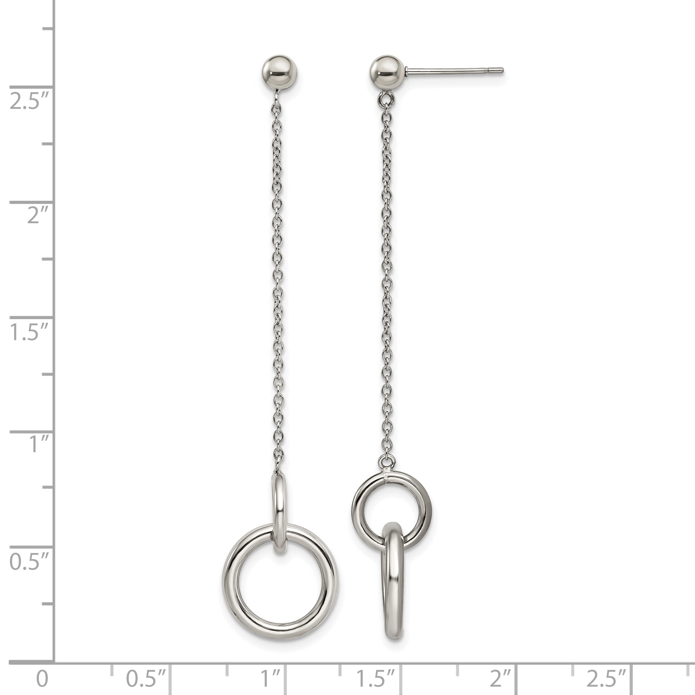 Stainless Steel Polished Drop Dangle Earrings for Women