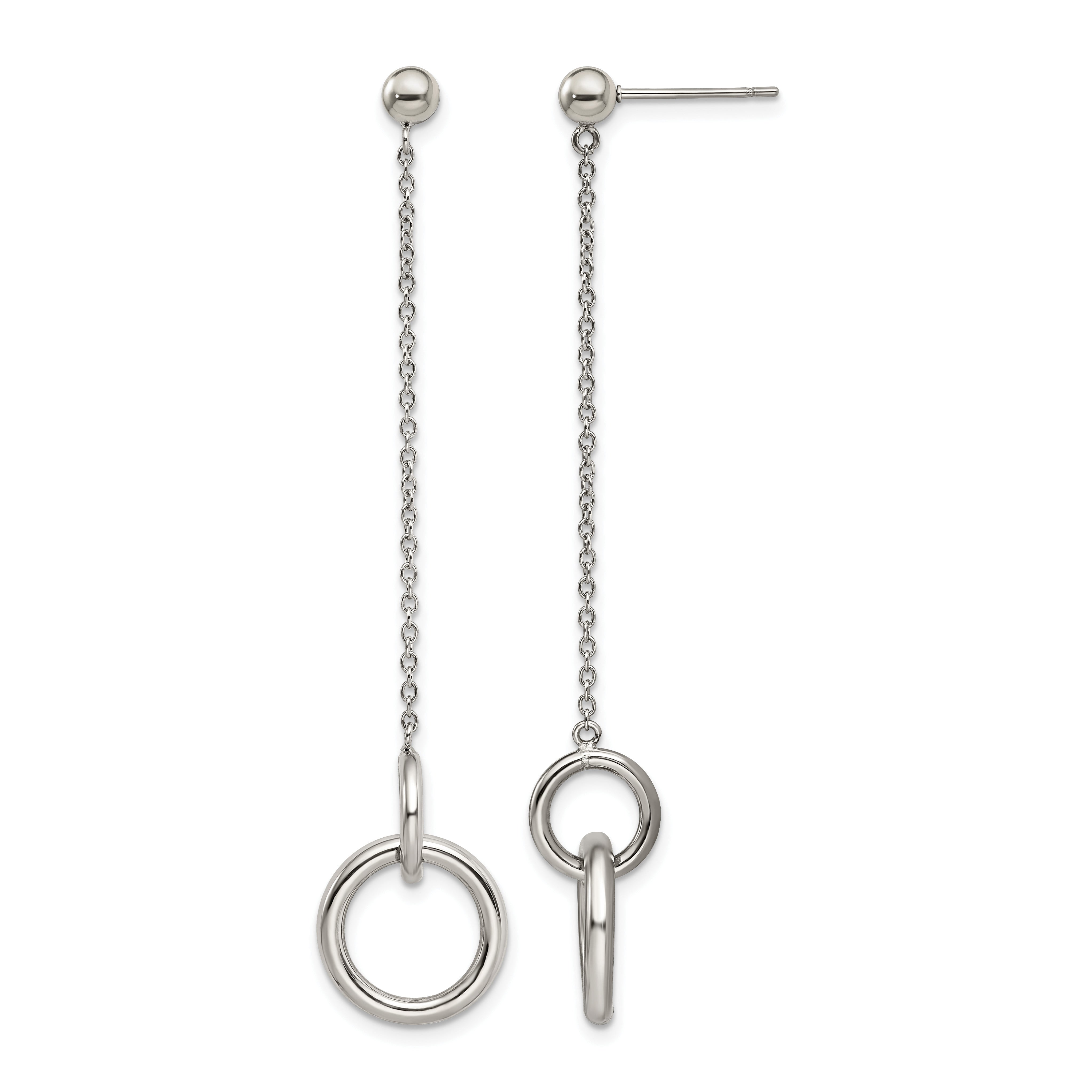 Stainless Steel Polished Drop Dangle Earrings for Women Main image