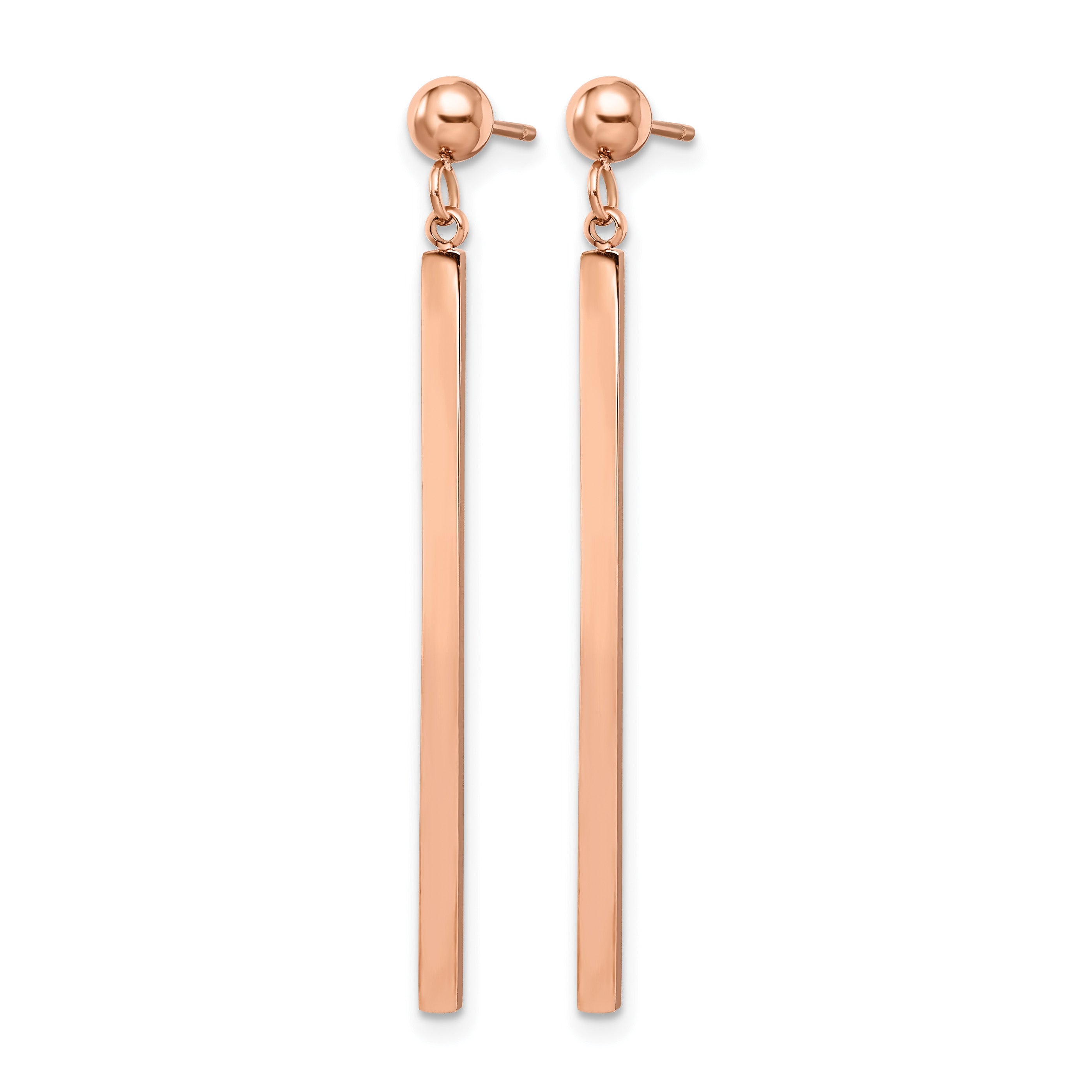 Stainless Steel Rose Gold-Tone Polished Drop Dangle Earrings for Women Secondary image