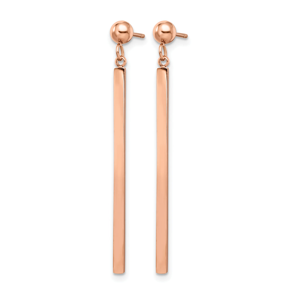 Stainless Steel Rose Gold-Tone Polished Drop Dangle Earrings for Women