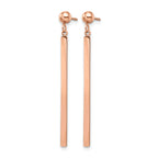 Stainless Steel Rose Gold-Tone Polished Drop Dangle Earrings for Women