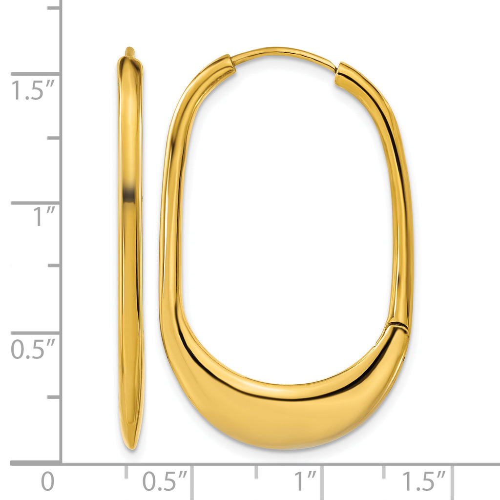 Stainless Steel Gold-Tone Polished Hinged Huggie Hoop Earrings for Women