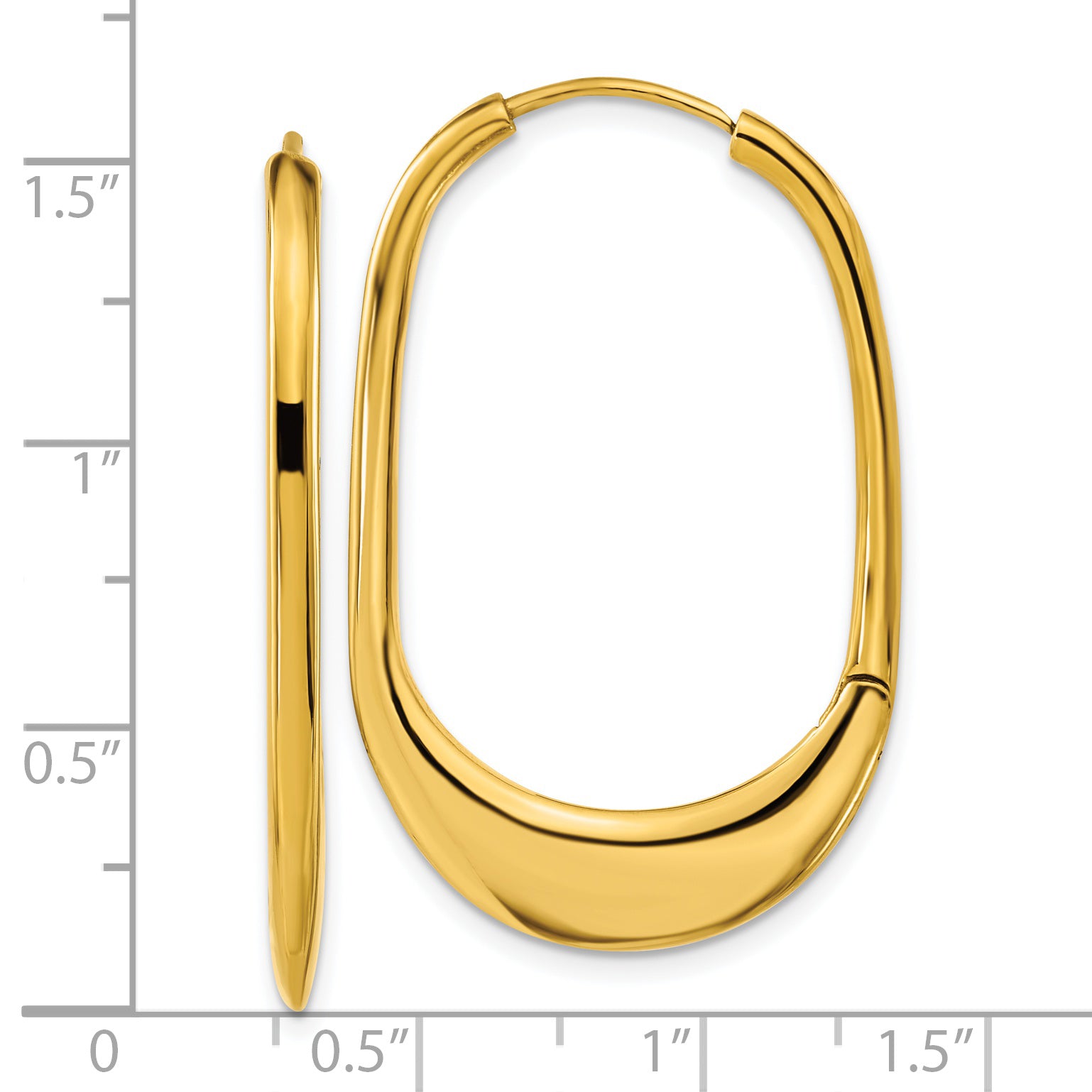 Chisel Stainless Steel Polished Yellow IP-plated Hinged Hoop Earrings