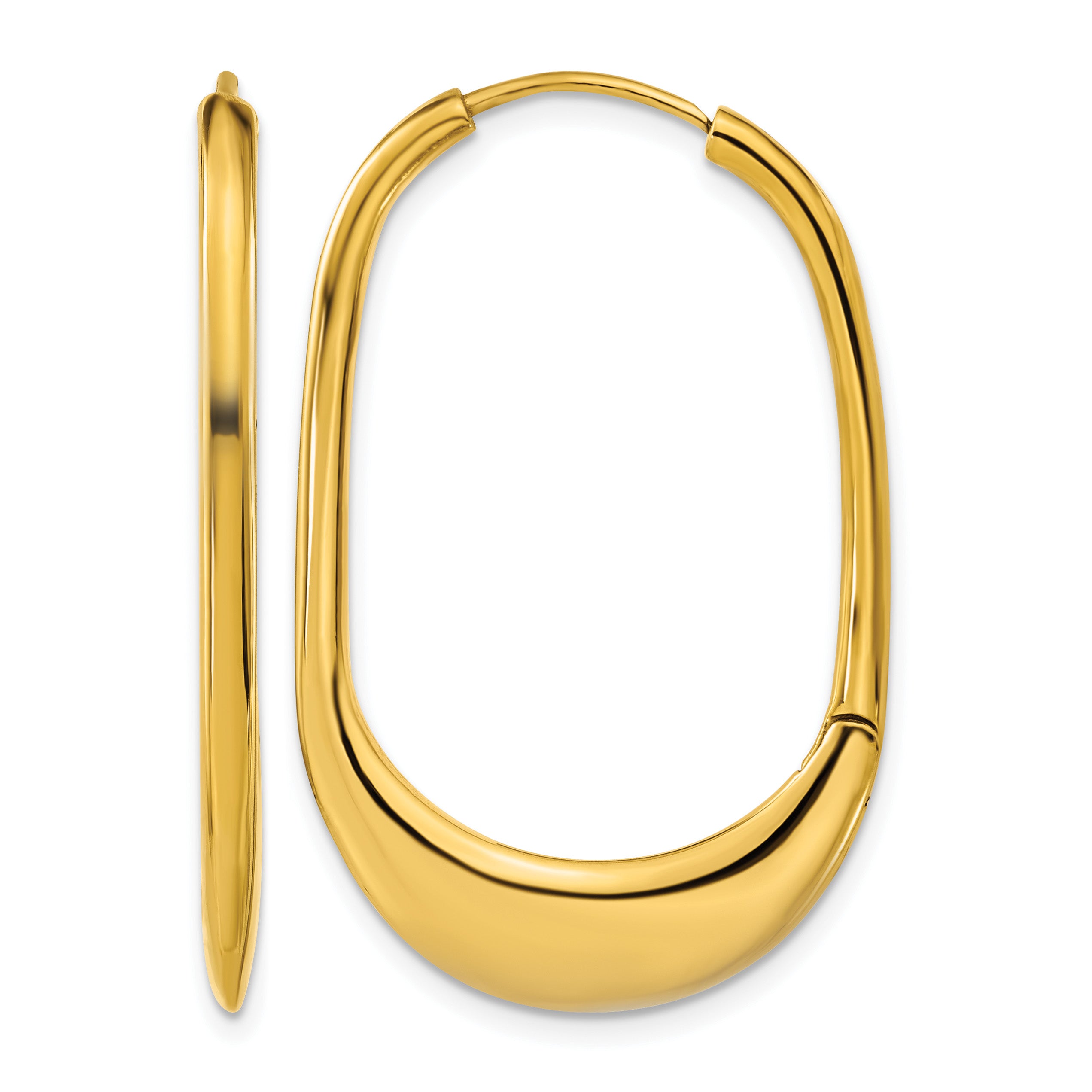 Stainless Steel Gold-Tone Polished Hinged Huggie Hoop Earrings for Women
