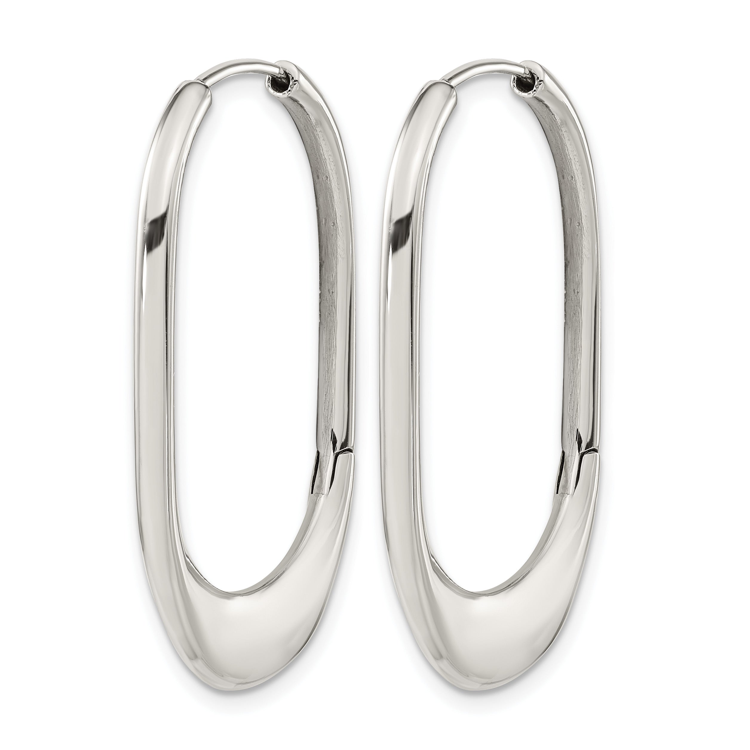 Stainless Steel Polished Hinged Huggie Hoop Earrings for Women Secondary image