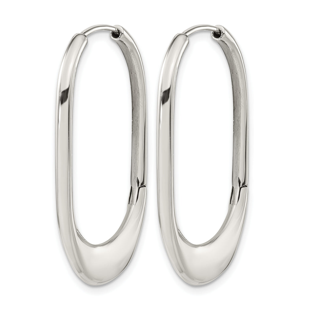 Stainless Steel Polished Hinged Huggie Hoop Earrings for Women