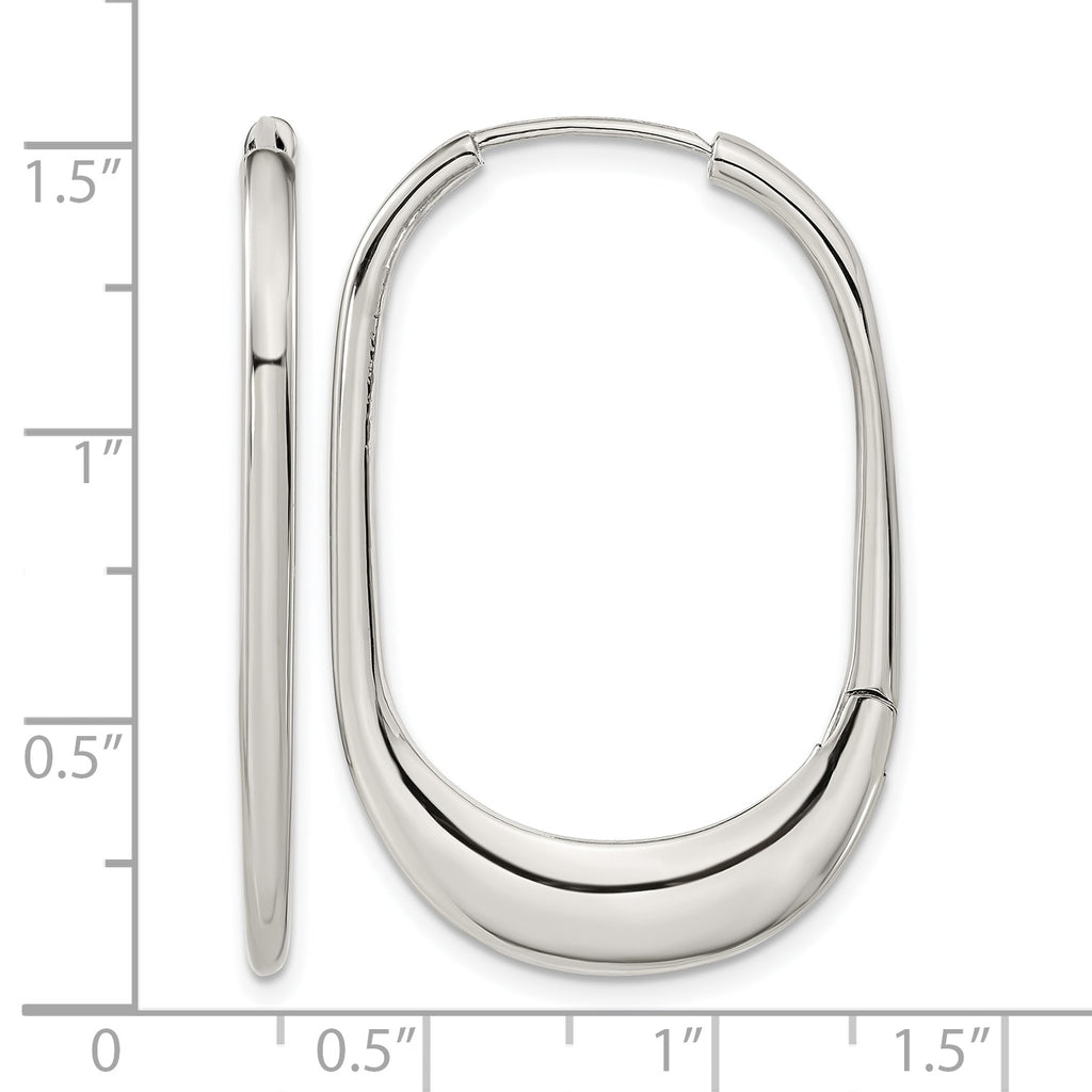 Stainless Steel Polished Hinged Huggie Hoop Earrings for Women