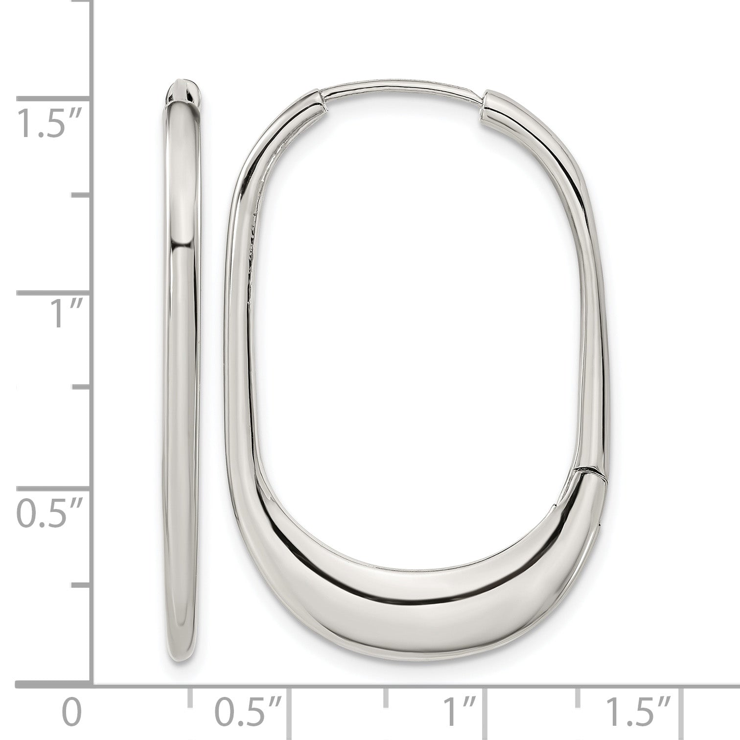 Stainless Steel Polished Hinged Huggie Hoop Earrings for Women