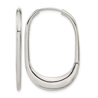 Stainless Steel Polished Hinged Huggie Hoop Earrings for Women