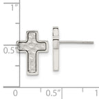 Chisel Stainless Steel Brushed Polished and Textured Cross Post Earrings
