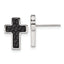 Chisel Stainless Steel Brushed Polished and Textured Black IP-plated Cross Post Earrings
