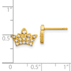Chisel Stainless Steel Polished Yellow IP-plated with CZ Crown Earrings