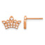 Stainless Steel Rose Gold-Tone Polished Cubic Zirconia Button Earrings for Women