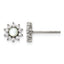 Stainless Steel Polished Pear Cubic Zirconia Button Earrings for Women
