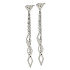 Chisel Stainless Steel Polished Multi Chain Post Dangle Earrings