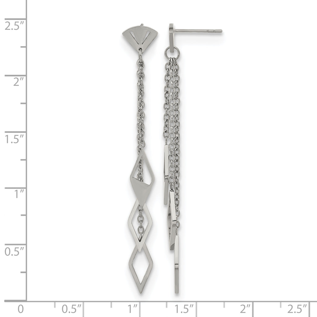 Stainless Steel Polished Drop Dangle Earrings for Women