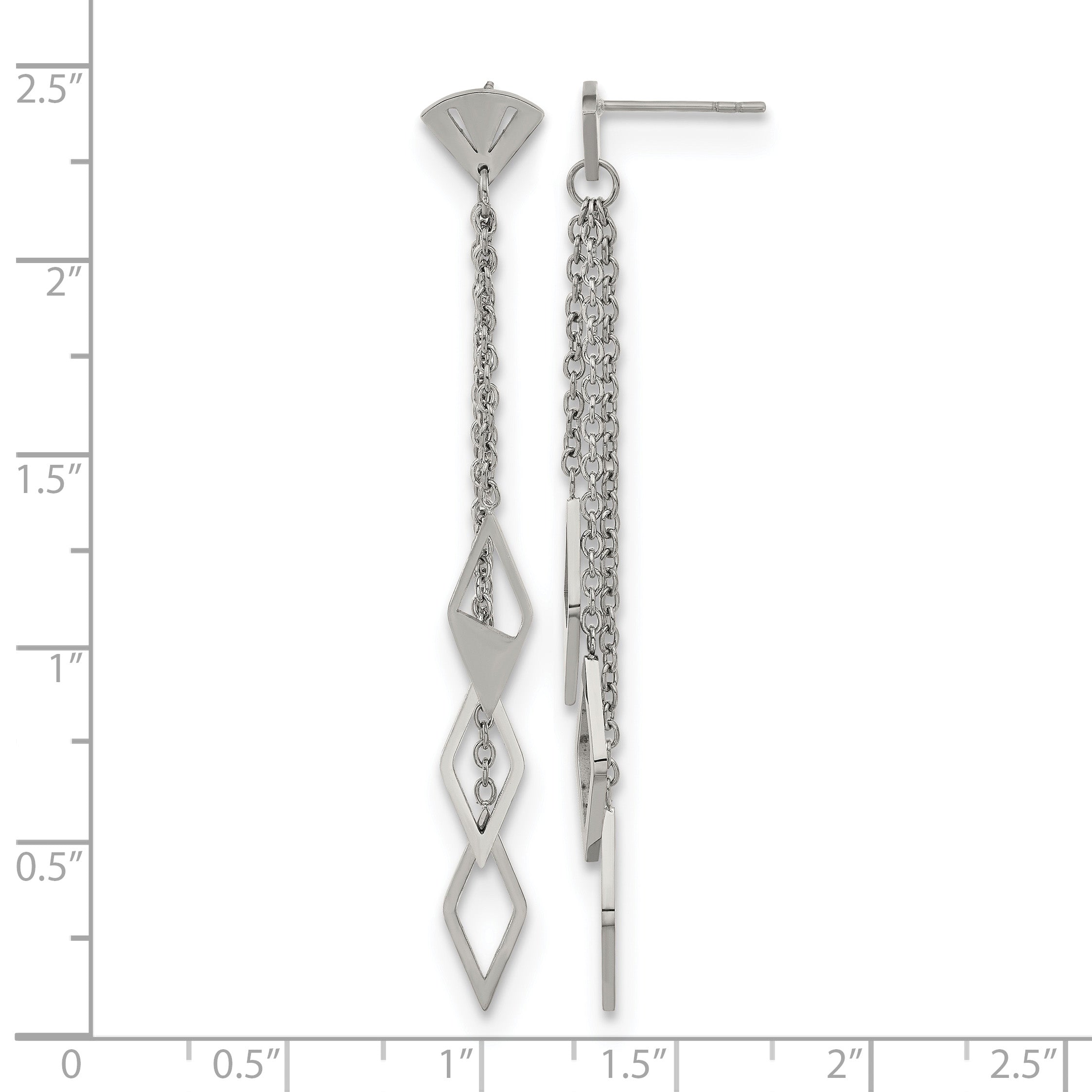 Stainless Steel Polished Drop Dangle Earrings for Women