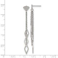 Chisel Stainless Steel Polished Multi Chain Post Dangle Earrings