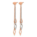 Stainless Steel Rose Gold-Tone Polished Drop Dangle Earrings for Women