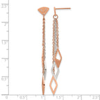 Stainless Steel Rose Gold-Tone Polished Drop Dangle Earrings for Women