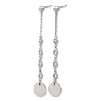 Stainless Steel Polished Cubic Zirconia Drop Dangle Earrings for Women