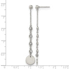 Stainless Steel Polished Cubic Zirconia Drop Dangle Earrings for Women