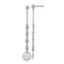 Chisel Stainless Steel Polished with CZ Post Dangle Earrings