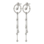 Stainless Steel Polished Lab-Created Crystal Drop Dangle Earrings for Women