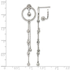 Stainless Steel Polished Lab-Created Crystal Drop Dangle Earrings for Women