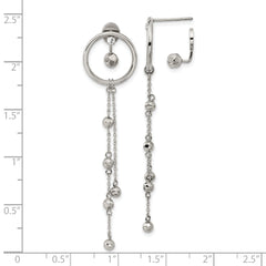 Chisel Stainless Steel Polished Preciosa Crystal Front and Back Post Dangle Earrings
