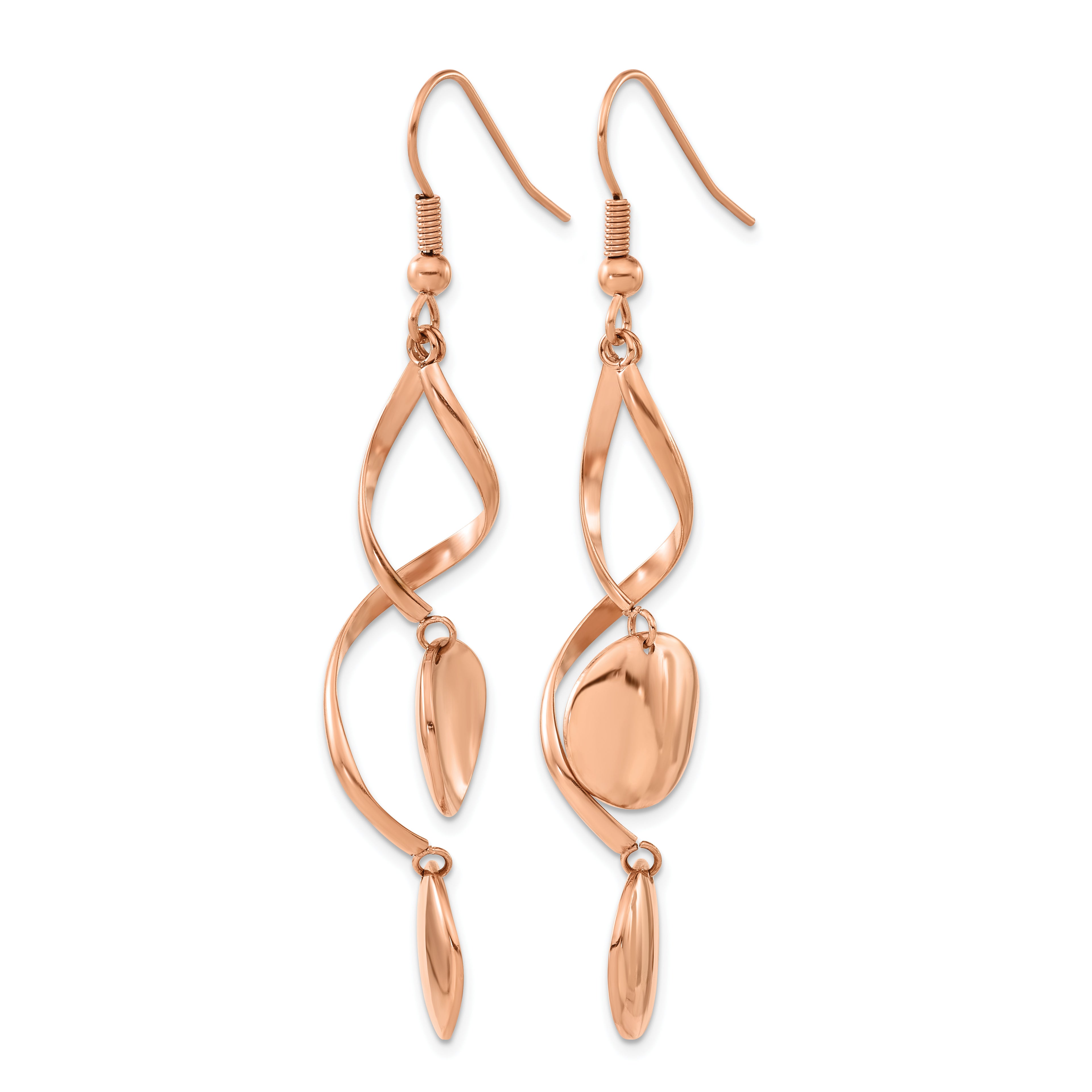 Stainless Steel Polished Twisted Drop Dangle Earrings for Women