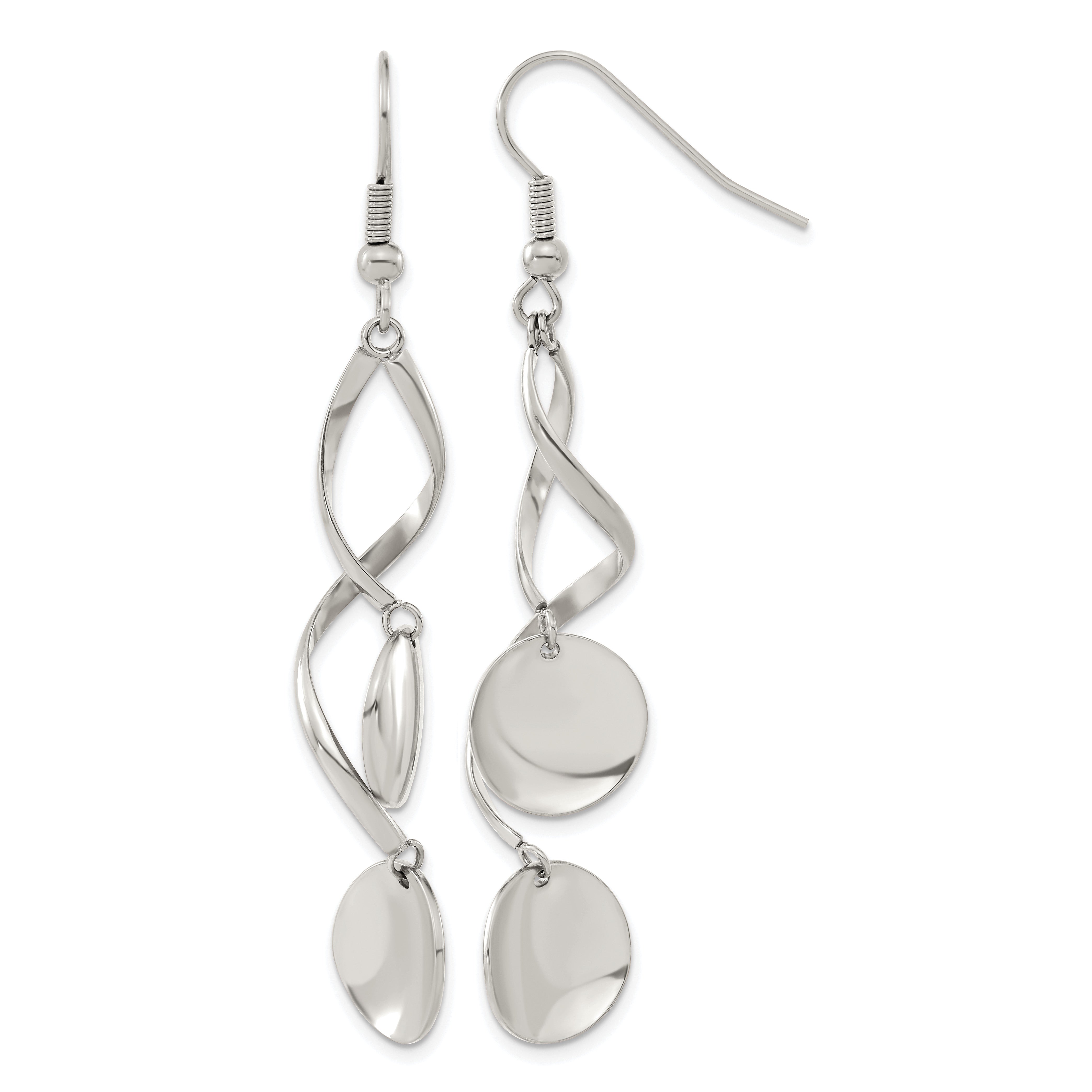 Stainless Steel Polished Twisted Drop Dangle Earrings for Women Main image