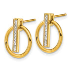 Chisel Stainless Steel Polished Yellow IP-plated Preciosa Crystal Post Dangle Earrings