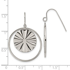 Chisel Stainless Steel Polished Dangle Shepherd Hook Earrings