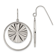Chisel Stainless Steel Polished Dangle Shepherd Hook Earrings