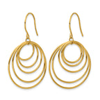 Stainless Steel Gold-Tone Polished Drop Dangle Earrings for Women