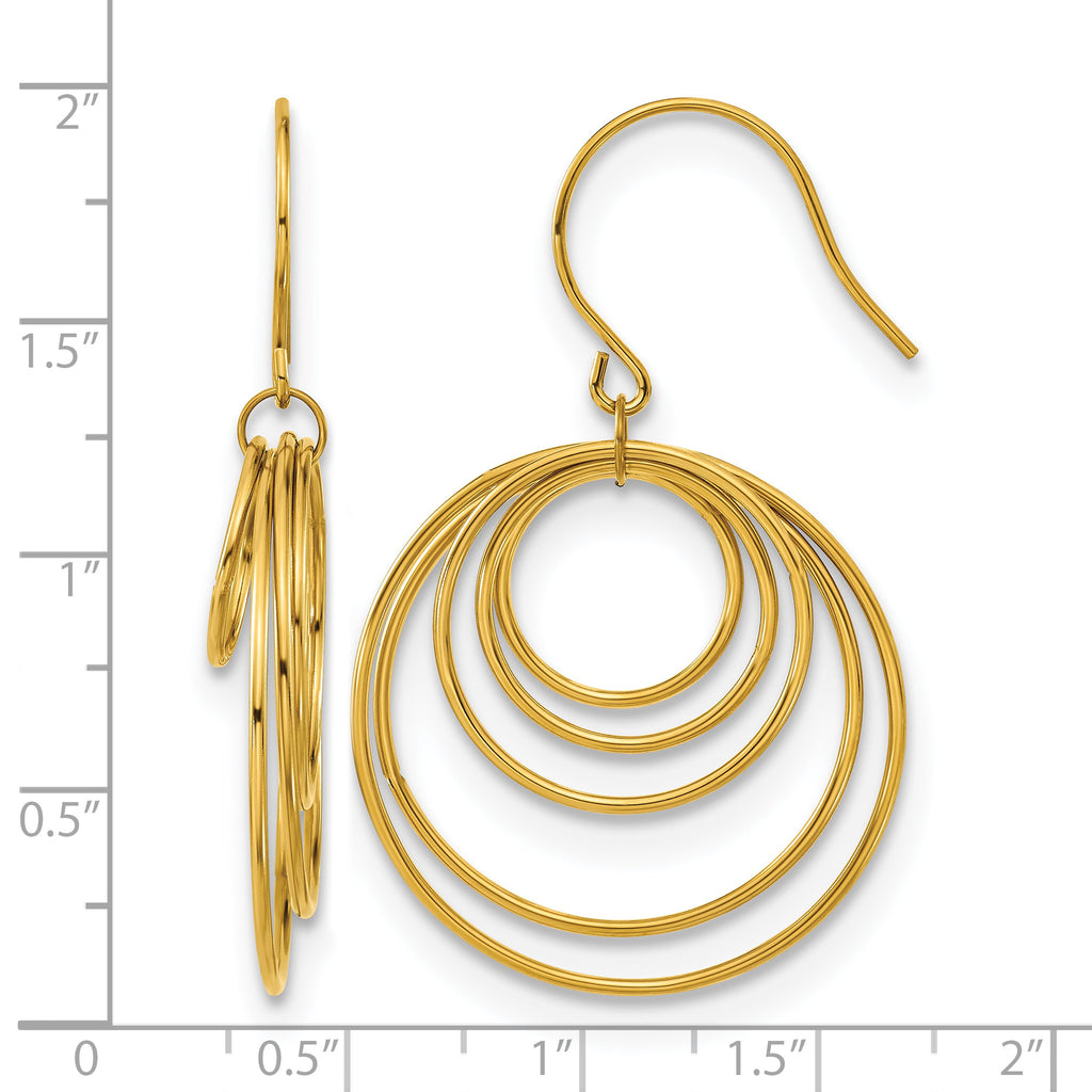 Stainless Steel Gold-Tone Polished Drop Dangle Earrings for Women