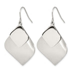 Stainless Steel Polished & Brushed Drop Dangle Earrings for Women
