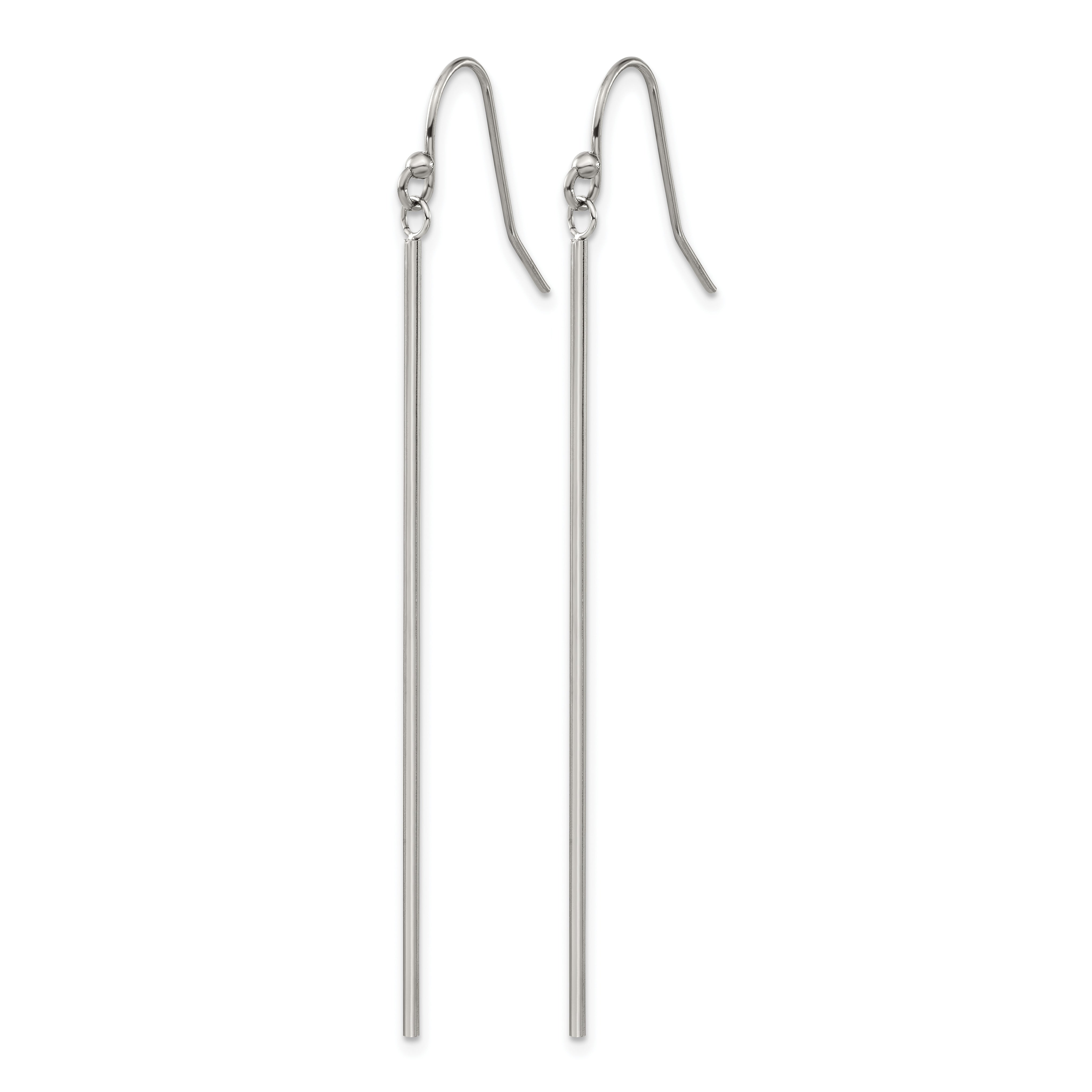 Stainless Steel Polished Drop Dangle Earrings Secondary image