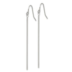 Chisel Stainless Steel Polished Bar Dangle Shepherd Hook Earrings