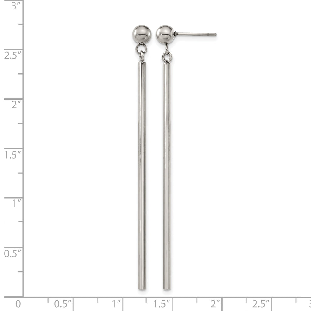 Stainless Steel Polished Drop Dangle Earrings