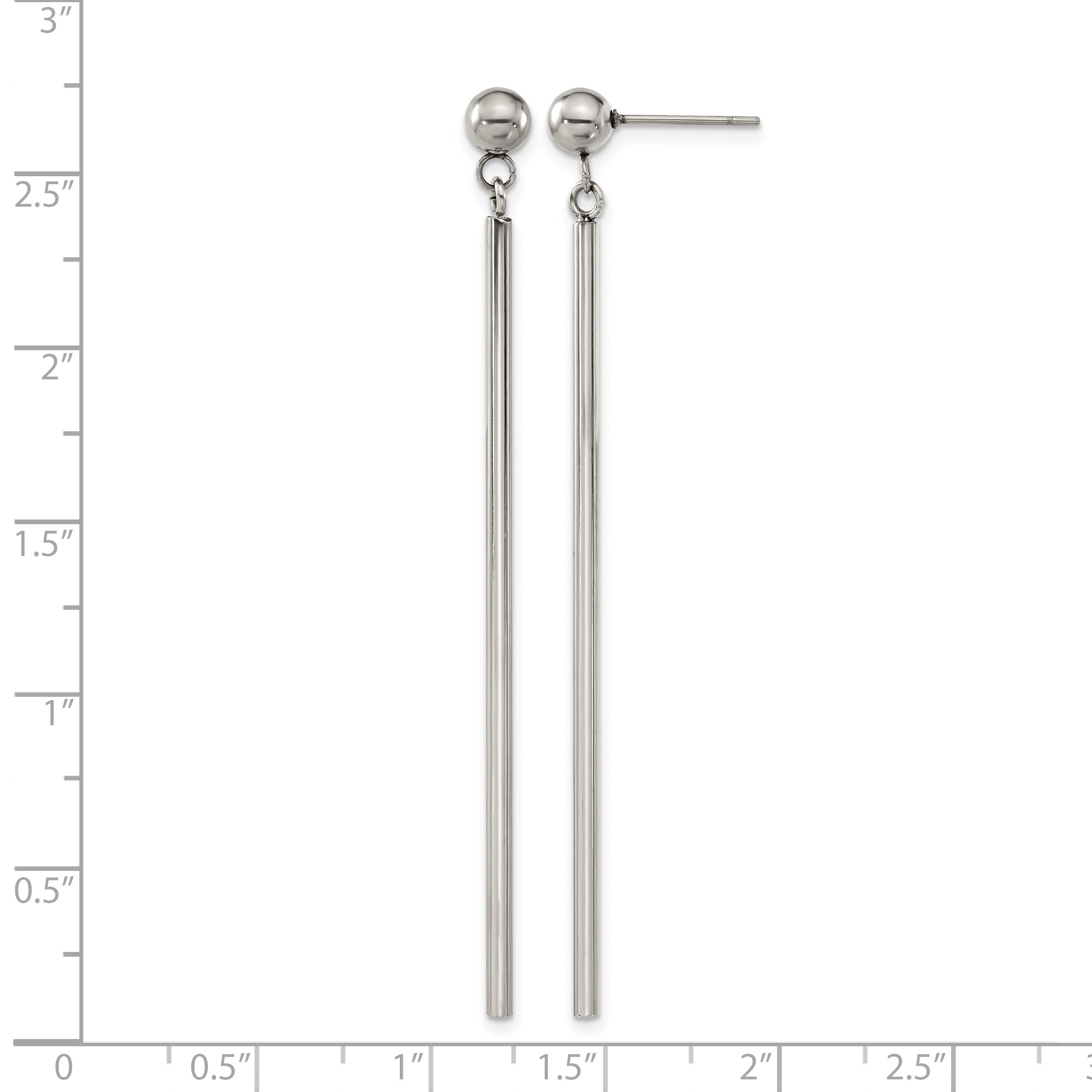 Stainless Steel Polished Drop Dangle Earrings