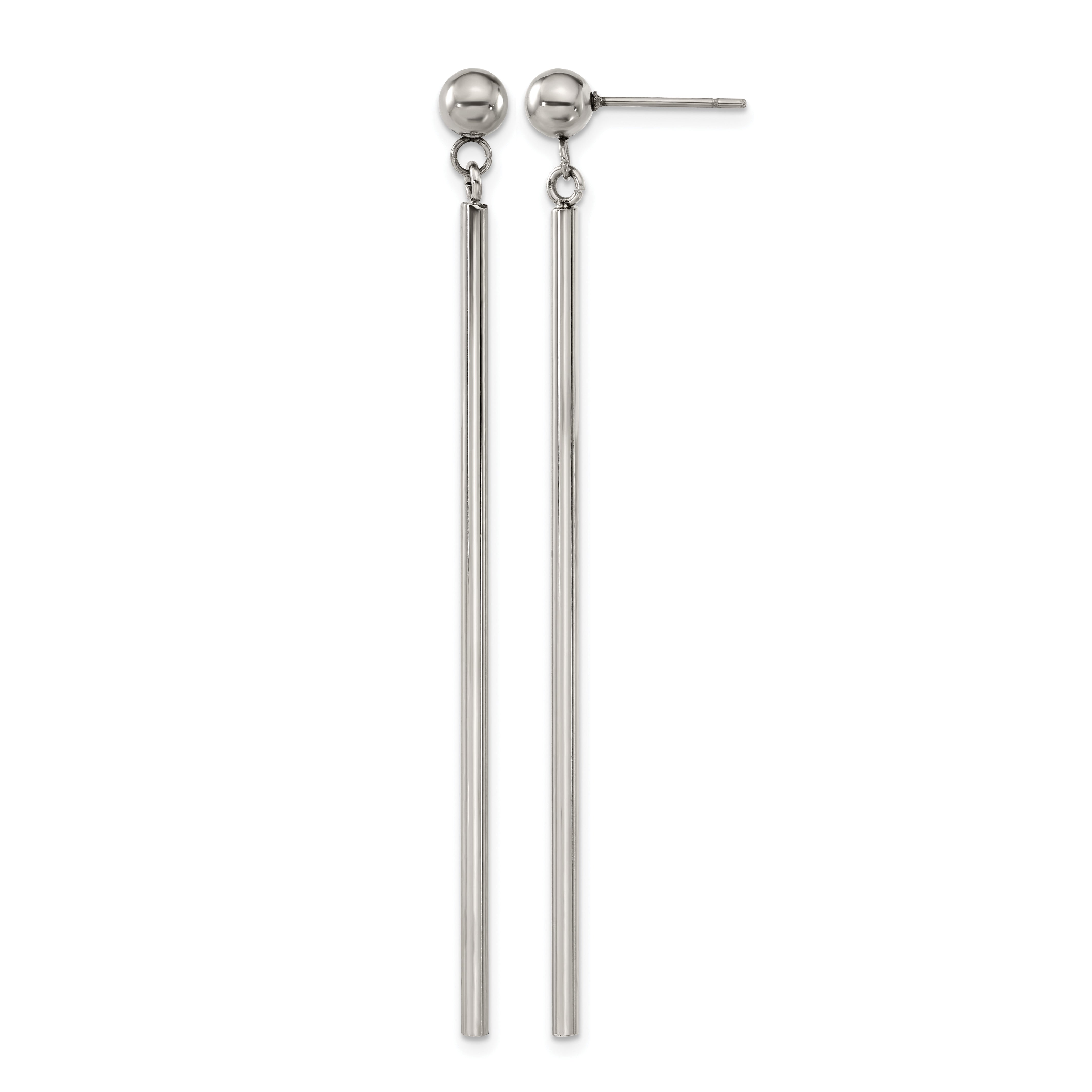 Stainless Steel Polished Drop Dangle Earrings Main image